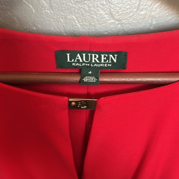 Red Cocktail Dress - Sz 4 -RALPH Lauren - Perfect for a night on the town! - Picture 2 of 5